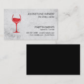 ワイングラス | 素朴 （赤） 名刺 (正面/裏面)