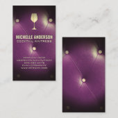 ワイングラス | 紫色のボタンの張り出しパディング 名刺 (正面/裏面)