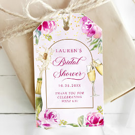 ワイングラス 花の ブライダルシャワー ギフトタグ