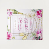 ワイングラス 花 フラワーブライダルシャワー タペストリー (正面(横))