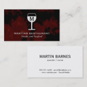 ワイングラス | 芸術的 （黒、赤） 名刺 (正面/裏面)