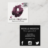 ワイングラス | 表現ブラシ | QRコード スクエア名刺 (正面/裏面)