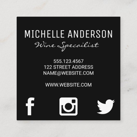 ワイングラス | 表現ブラシ | QRコード スクエア名刺 (裏面)