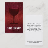 ワイングラス/赤 |フル(芸術的赤) 名刺 (正面/裏面)