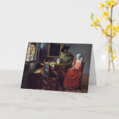 ワイングラス、1月Vermeer カード (黄色い花)