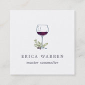 ワイングラス | Somelierまたはワイン業界 スクエア名刺 (正面)