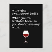 ワイングレーおもしろいドワインラバーの定義 ポストカード (正面)