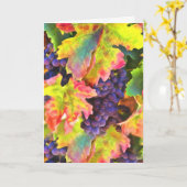 ワイングレープハーベスト空白の カード (黄色い花)