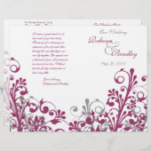 ワイングレー白抽象芸術フローラ結婚式 (正面/裏面)