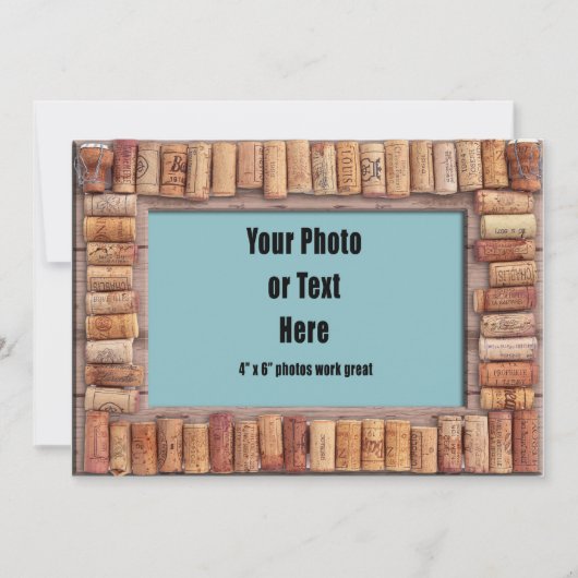 ワインコルクの枠 招待状 (正面)