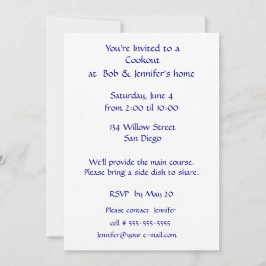 ワインコルクの枠 招待状 (裏面)