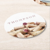 ワインコルクカスタムス紙コースター ラウンドペーパーコースター (アングル)