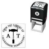 ワインコルクスクリューライブラリブック名 セルフインキングスタンプ (インサイチュ)