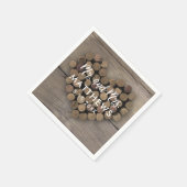 ワインコルクハート結婚のカクテルナプキン スタンダードカクテルナプキン (角)