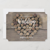 ワインコルクハート結婚式の招待 招待状 (正面)