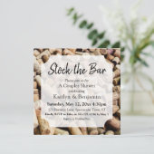 ワインコルク写真、ストックバーカップルのシャワー 招待状 (スタンド正面)