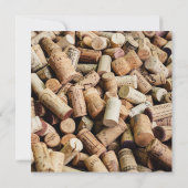 ワインコルク写真、ストックバーカップルのシャワー 招待状 (裏面)