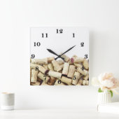ワインコルク時計 スクエア壁時計 (ホーム)