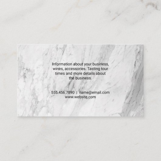 ワインコルク栓抜き | ソムリエ・ビジネス・カード 名刺 (裏面)