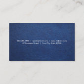 ワインコルク栓抜き |ブルーレザーテクスチャ 名刺 (裏面)