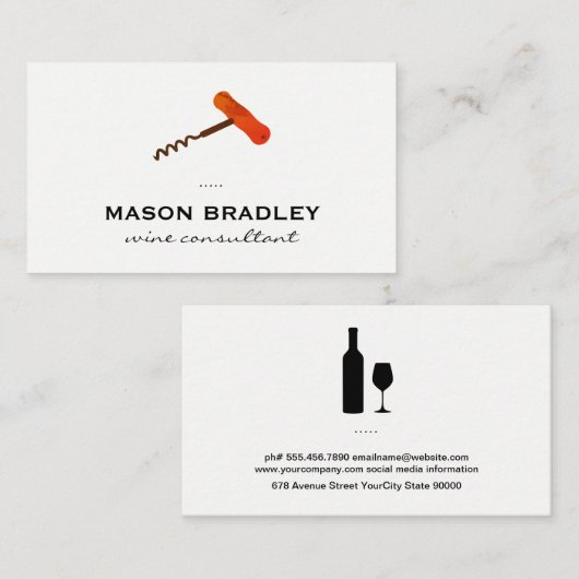 ワインコルク栓抜き 名刺 (正面/裏面)