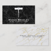 ワインコルク栓抜き |大理石テクスチャ名刺 名刺 (正面/裏面)