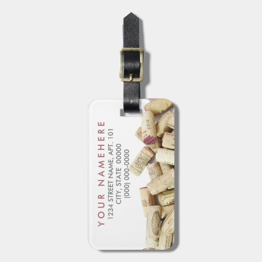 ワインコルク荷物タグ ラゲッジタグ (正面縦)