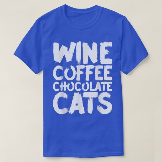 ワインコーヒーチョコレート猫 Tシャツ (デザイン正面)