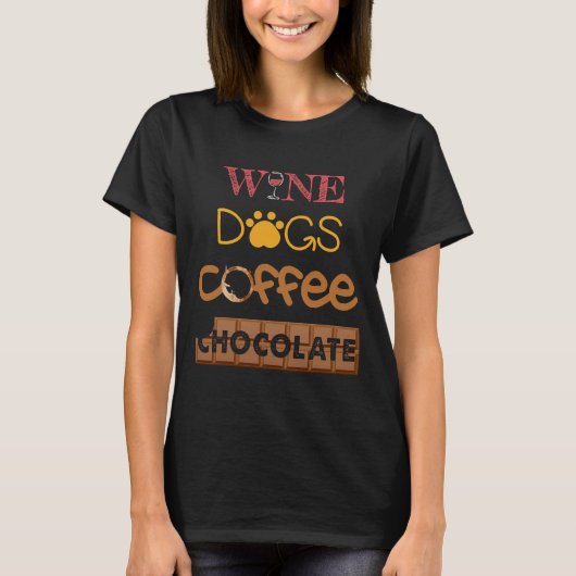 ワインコーヒードッグチョコレート飲料 Tシャツ (正面)