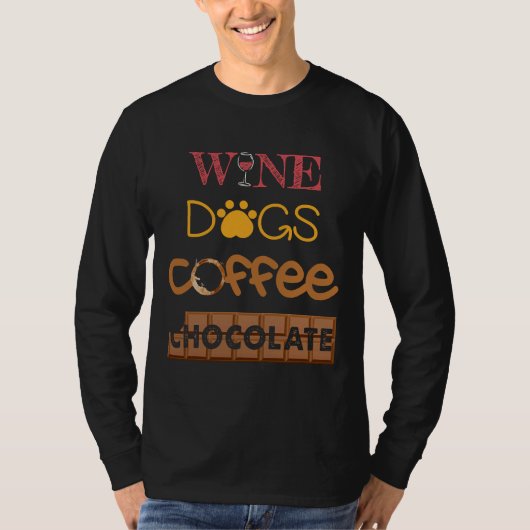ワインコーヒードッグチョコレート飲料 Tシャツ (正面)