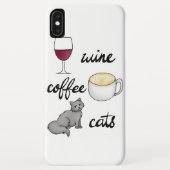 ワインコーヒー猫おもしろいかわいい漫画 Case-Mate iPhoneケース (裏面)