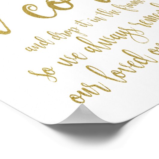 ワインコ結婚ークのゲストブック金ゴールドグリッターサイン ポスター (角)