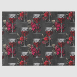 ワインゴブレットとバラの切り離し 薄葉紙