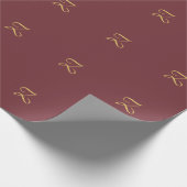 ワインゴールド モノグラム プロフェッショナル トレンディ モダン ラッピングペーパー (角)