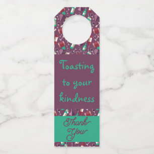 ワインサンキューボトルハンガーラベル ボトルネックタグ