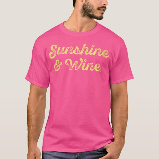 ワインサンシャインとワイン 楽しい飲酒 バイノ愛好家パーティー Tシャツ (正面)