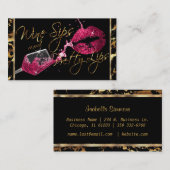 ワインシップかわいらしと唇 – 濃いピンク 名刺 (正面/裏面)