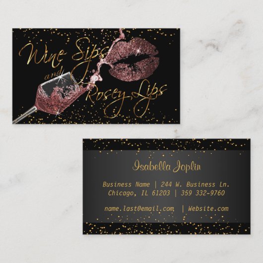 ワインシップスアンドローゼーリップス – ダスティバラ 名刺 (正面/裏面)