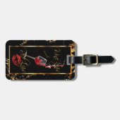 ワインシップス🍷赤グリッター唇👄 ラゲッジタグ (正面横)