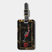 ワインシップス🍷赤グリッター唇👄 ラゲッジタグ (正面縦)