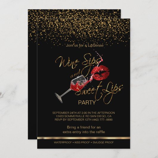 ワインシップス&スイートリップセンスパーティー 招待状 (正面/裏面)