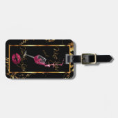 ワインシップ🍷ピンクかわいらしリップ👄 ラゲッジタグ (正面横)