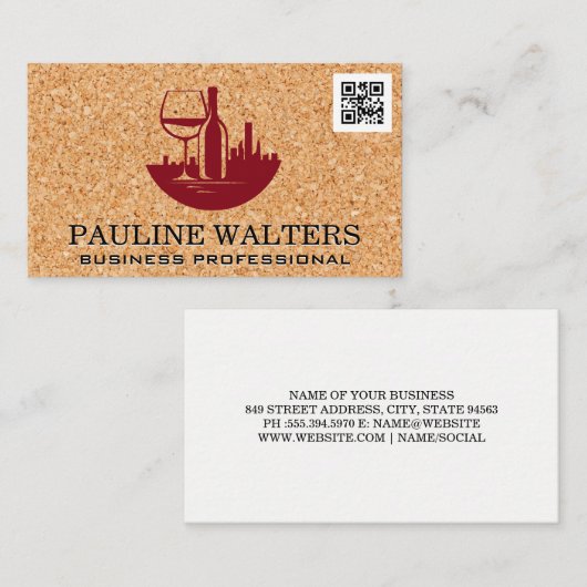 ワインシティダウンタウンロゴ | コルク 名刺 (正面/裏面)