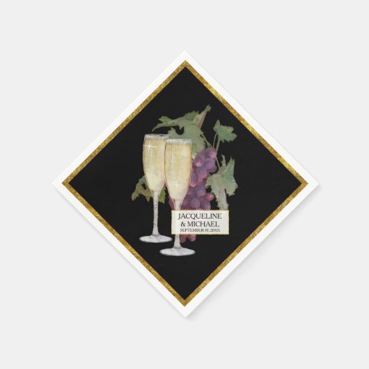ワインシャンパングラスブライダル披露宴デコール スタンダードカクテルナプキン (角)