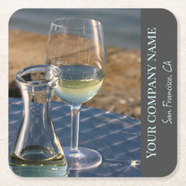 ワインショップや紙の白ワインのコースター スクエアペーパーコースター