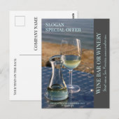 ワインショップ、バーまたはワイナリープロモーションカード ポストカード (正面/裏面)