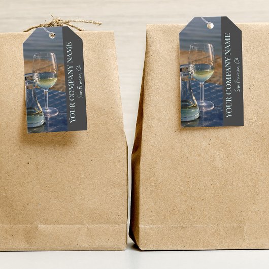 ワインショップ、バー、またはワイン用の白ワインの装飾 ギフトタグ