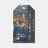 ワインショップ、バー、またはワイン用の白ワインの装飾 ギフトタグ (正面)