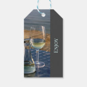 ワインショップ、バー、またはワイン用の白ワインの装飾 ギフトタグ (裏面)