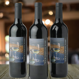 ワインショップ、バー、またはワイン用の白ワインの装飾 ワインラベル